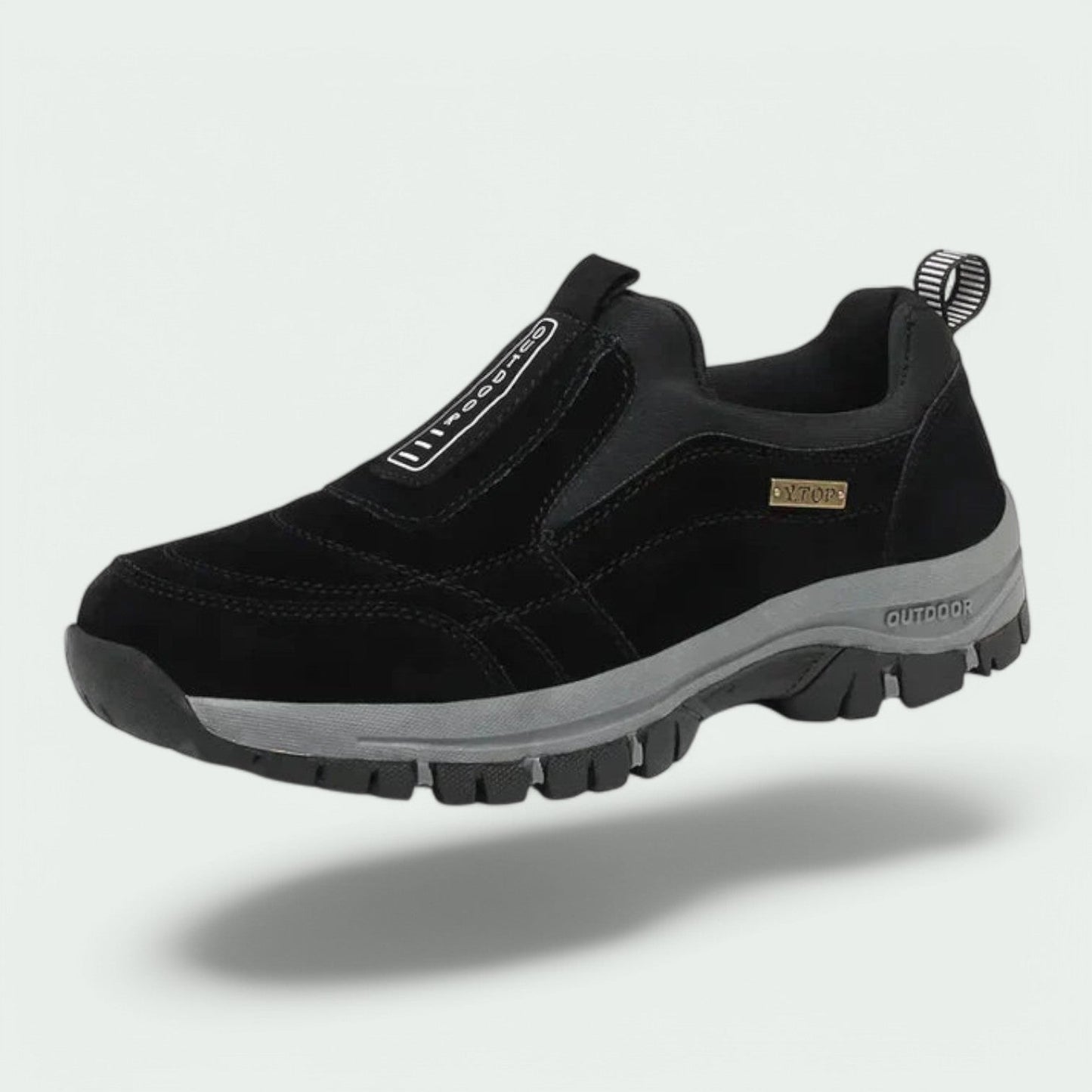 Men's Slip-On Suede Sneakers with Elastic Gores and Lug Outsole 2
