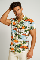 Men’s Tropical Button-Up Shirt Bold Holiday Hawaiian Pattern 0