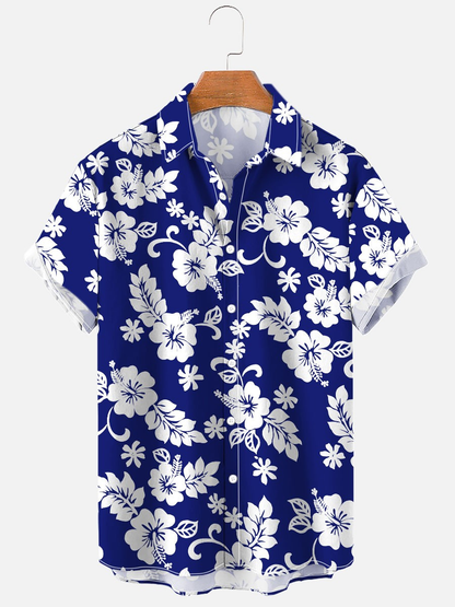 Men’s Tropical Hawaiian Holiday Shirt Short Sleeve Beach Button-Up 2