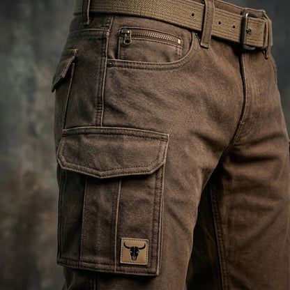 Men's Utility Woven Cargo Pants with Belt and Flap Pockets 3