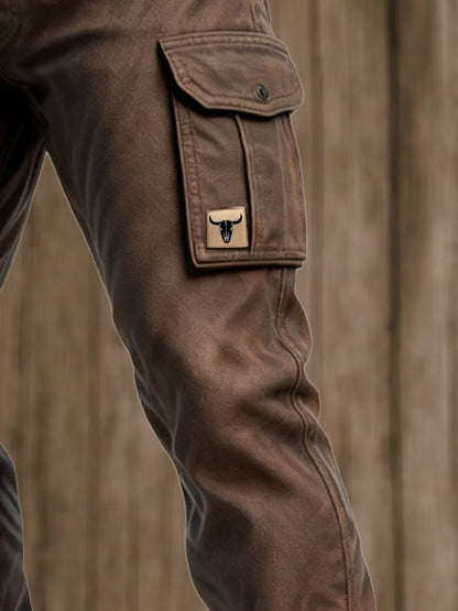 Men's Utility Woven Cargo Pants with Belt and Flap Pockets 5
