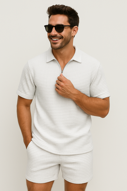 Men’s Waffle Texture Two-Piece Set 0