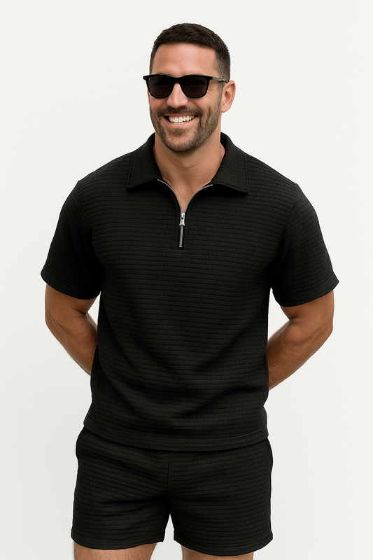 Men’s Waffle Texture Two-Piece Set 1