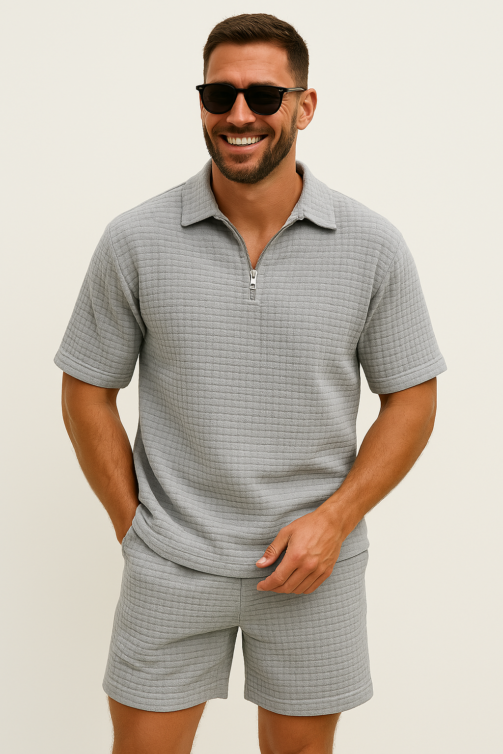 Men’s Waffle Texture Two-Piece Set 2