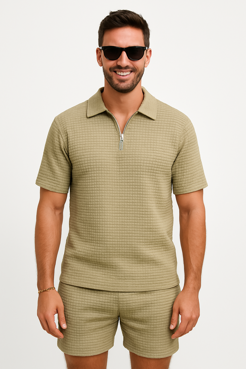 Men’s Waffle Texture Two-Piece Set 4