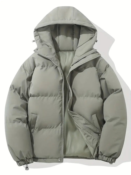 Men's Down Puffer Jacket - Hooded Winter Coat with Premium Insulation