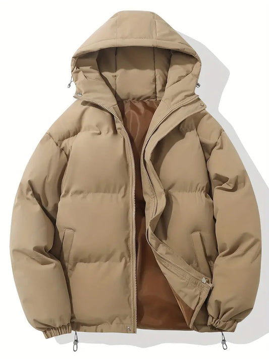 Men's Down Puffer Jacket - Hooded Winter Coat with Premium Insulation