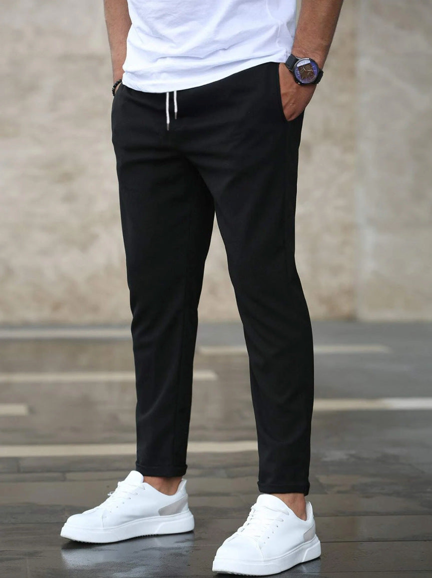 Men's Woven Jogger Pants with Drawstring Waist and Side Pockets 3