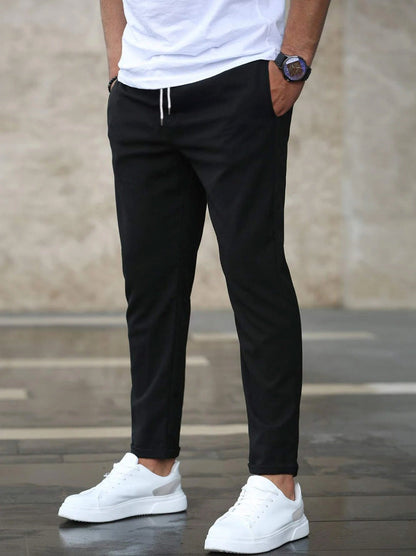 Men's Woven Jogger Pants with Drawstring Waist and Side Pockets 3