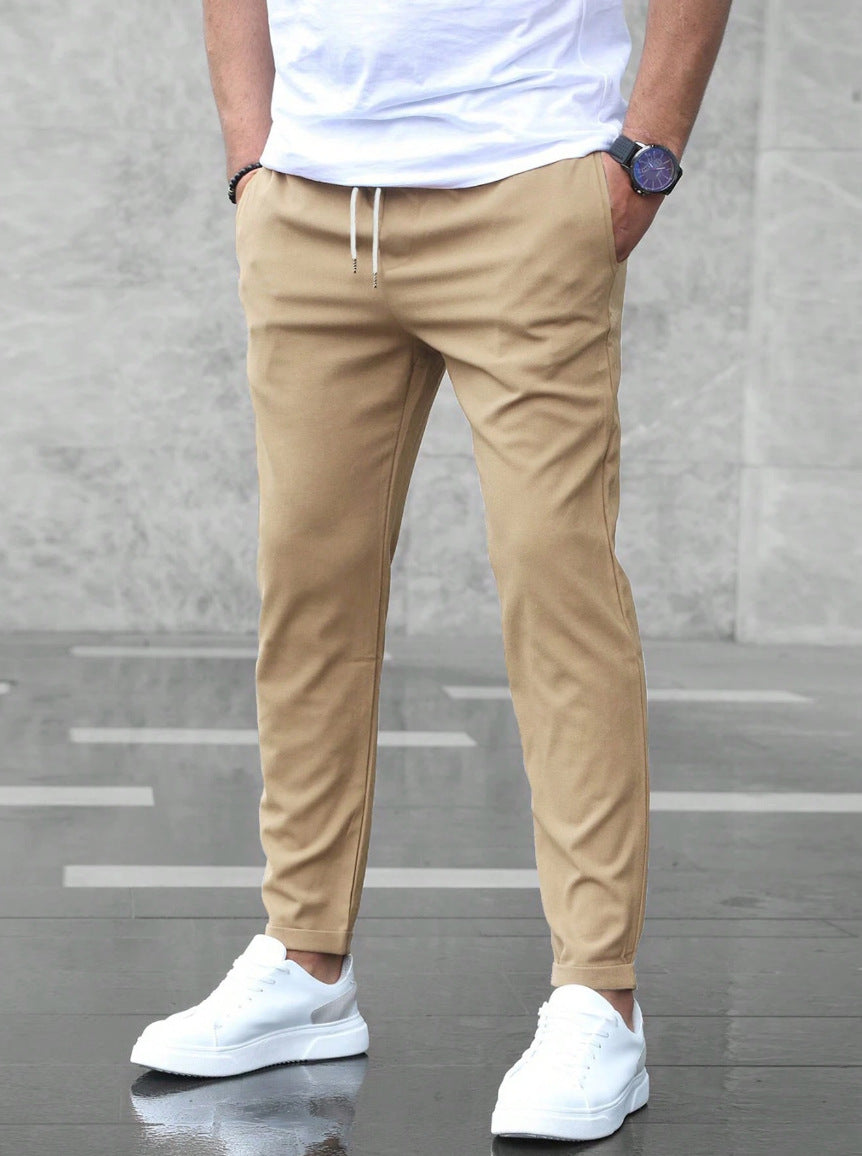 Men's Woven Jogger Pants with Drawstring Waist and Side Pockets 4