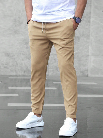 Men's Woven Jogger Pants with Drawstring Waist and Side Pockets 4