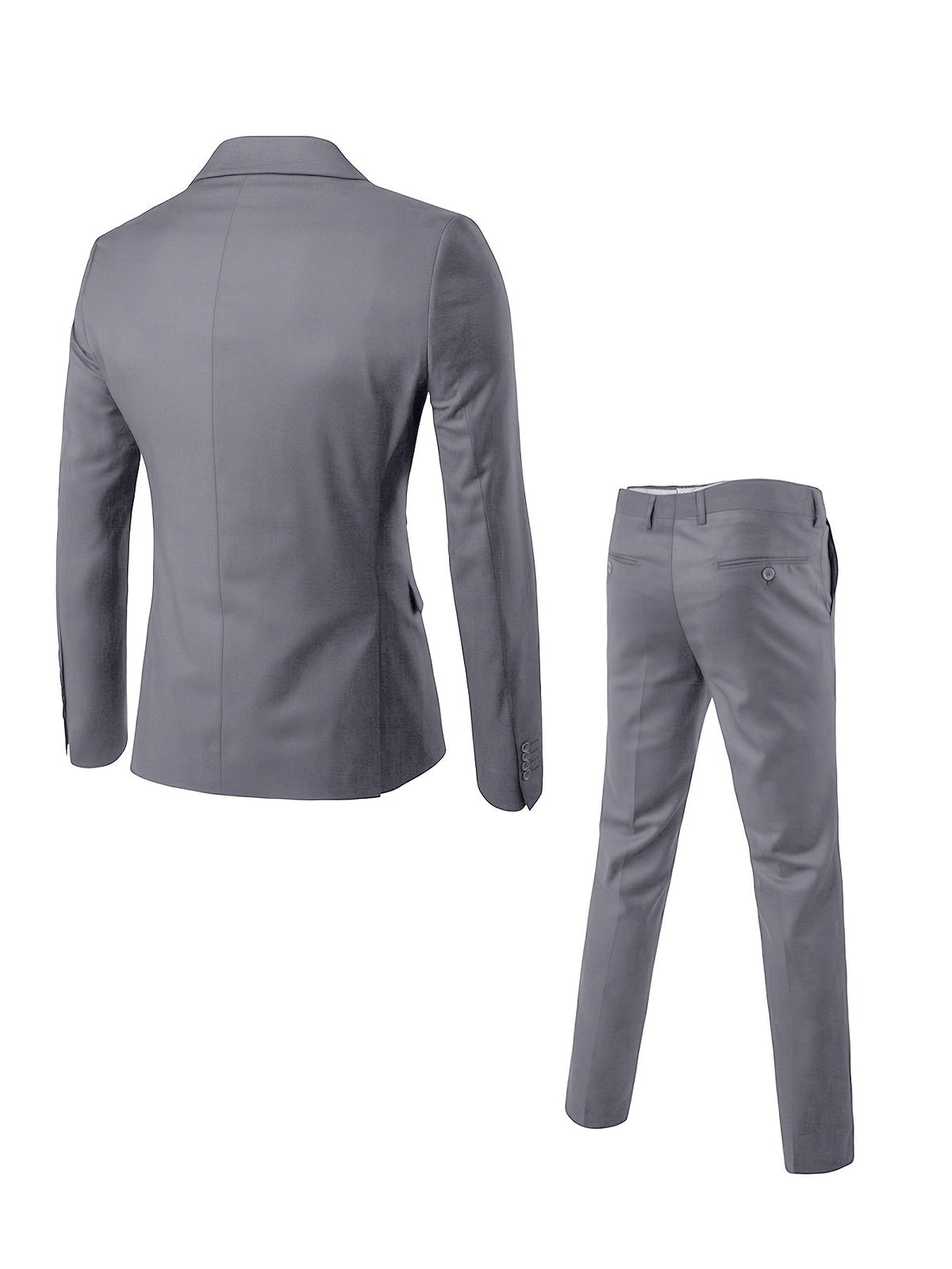 Men's Woven Suit Set with Notch Lapels and Two-Button Jacket 4