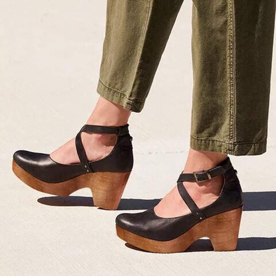 Mia | Chic Black Wedge Heels for Women 0