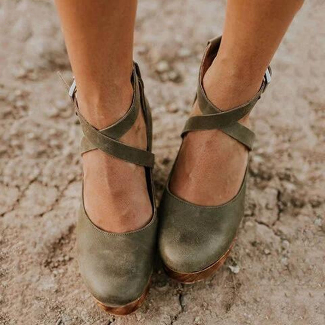 Mia | Chic Black Wedge Heels for Women 4