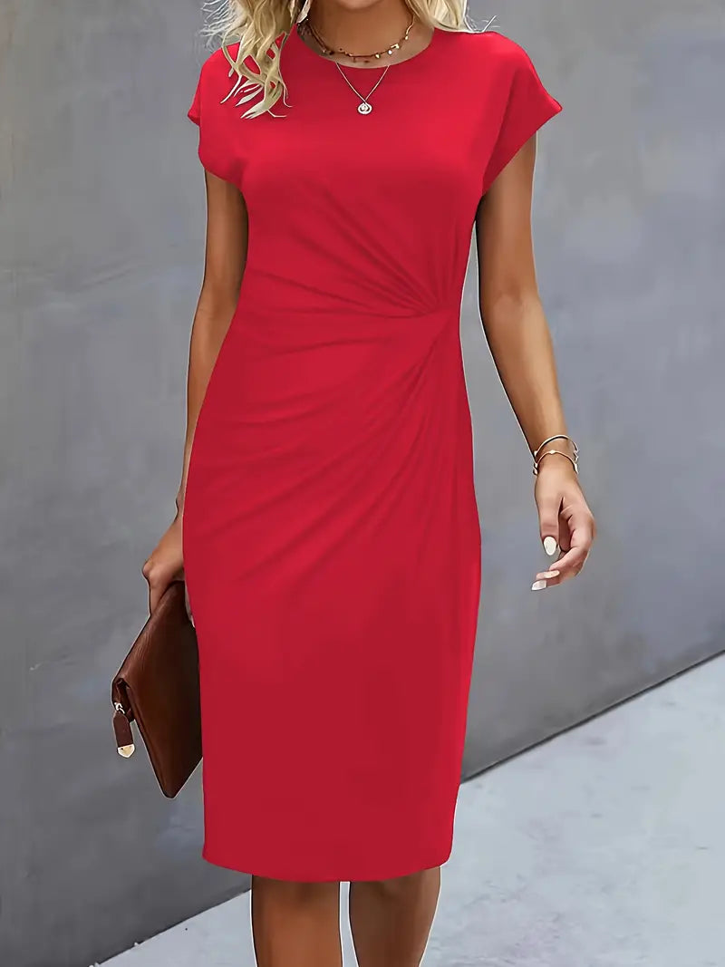 Mia | Elegant Ruched Midi Dress for Women 1