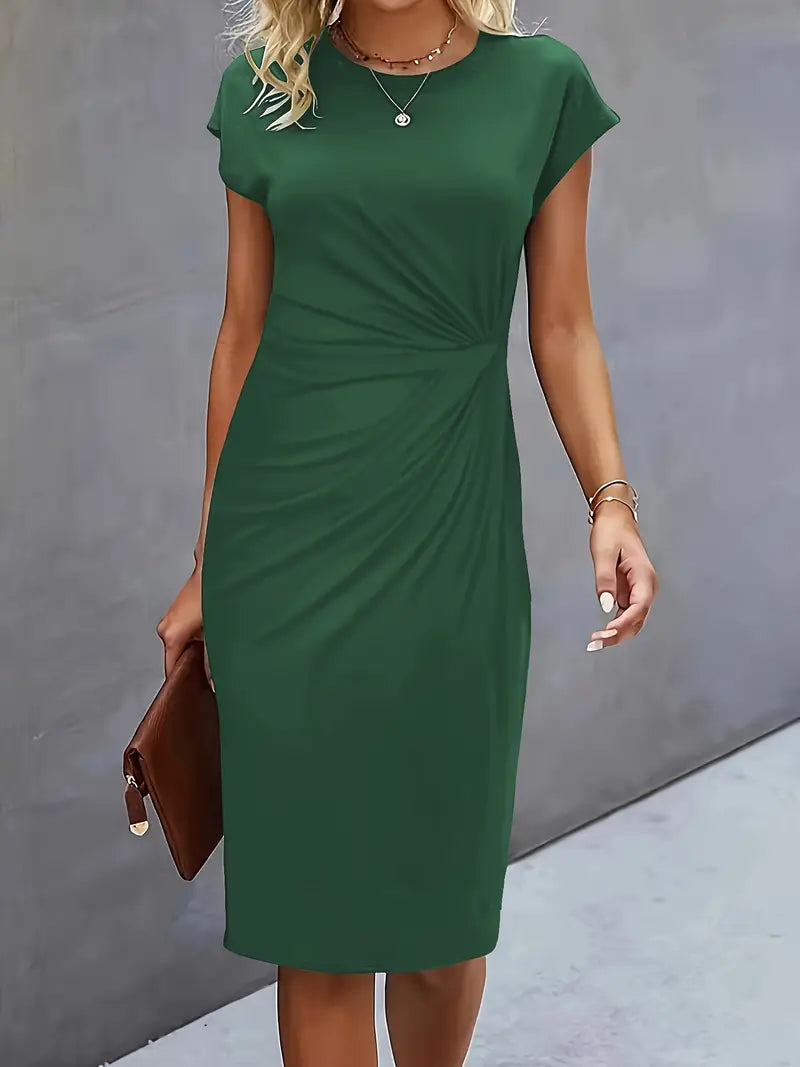 Mia | Elegant Ruched Midi Dress for Women 5