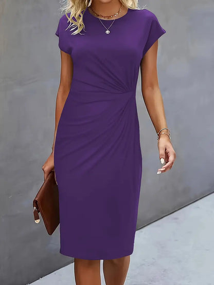Mia | Elegant Ruched Midi Dress for Women 7