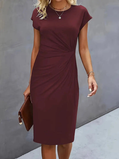 Mia | Elegant Ruched Midi Dress for Women 8