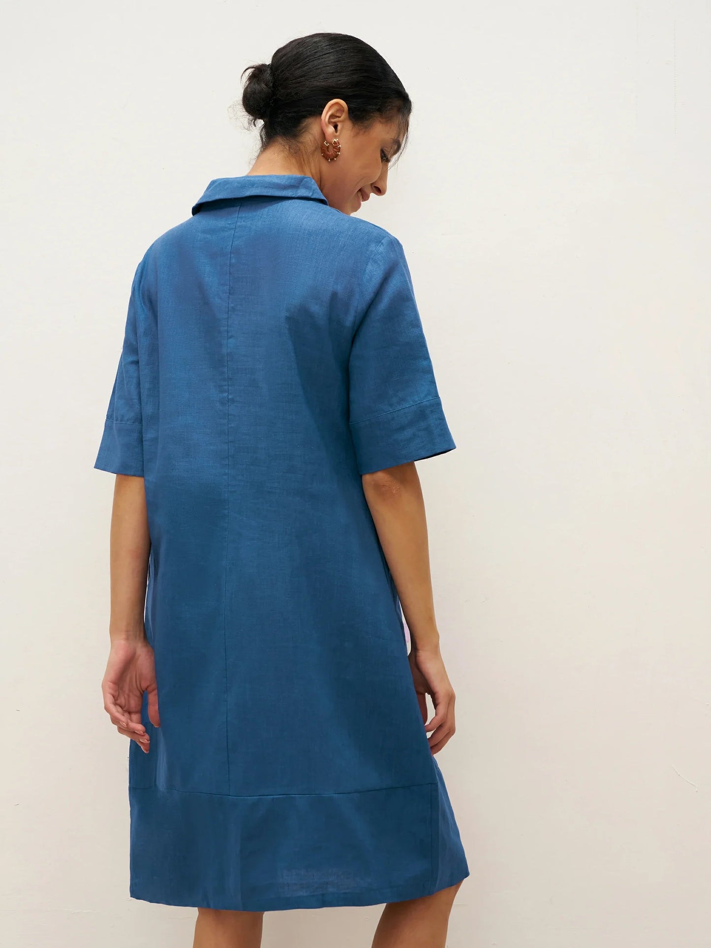 Mia | Relaxed Artisanal Summer Dress in Sea Blue 3