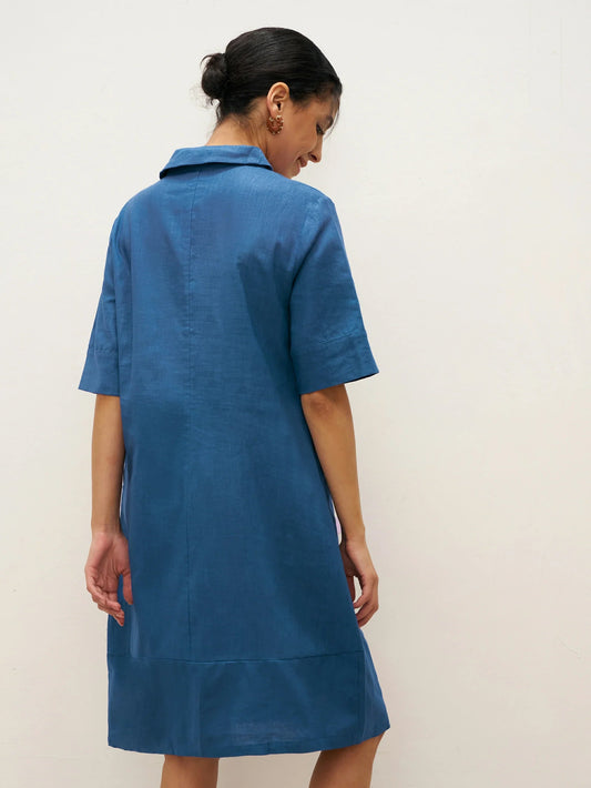 Mia | Relaxed Artisanal Summer Dress in Sea Blue 3
