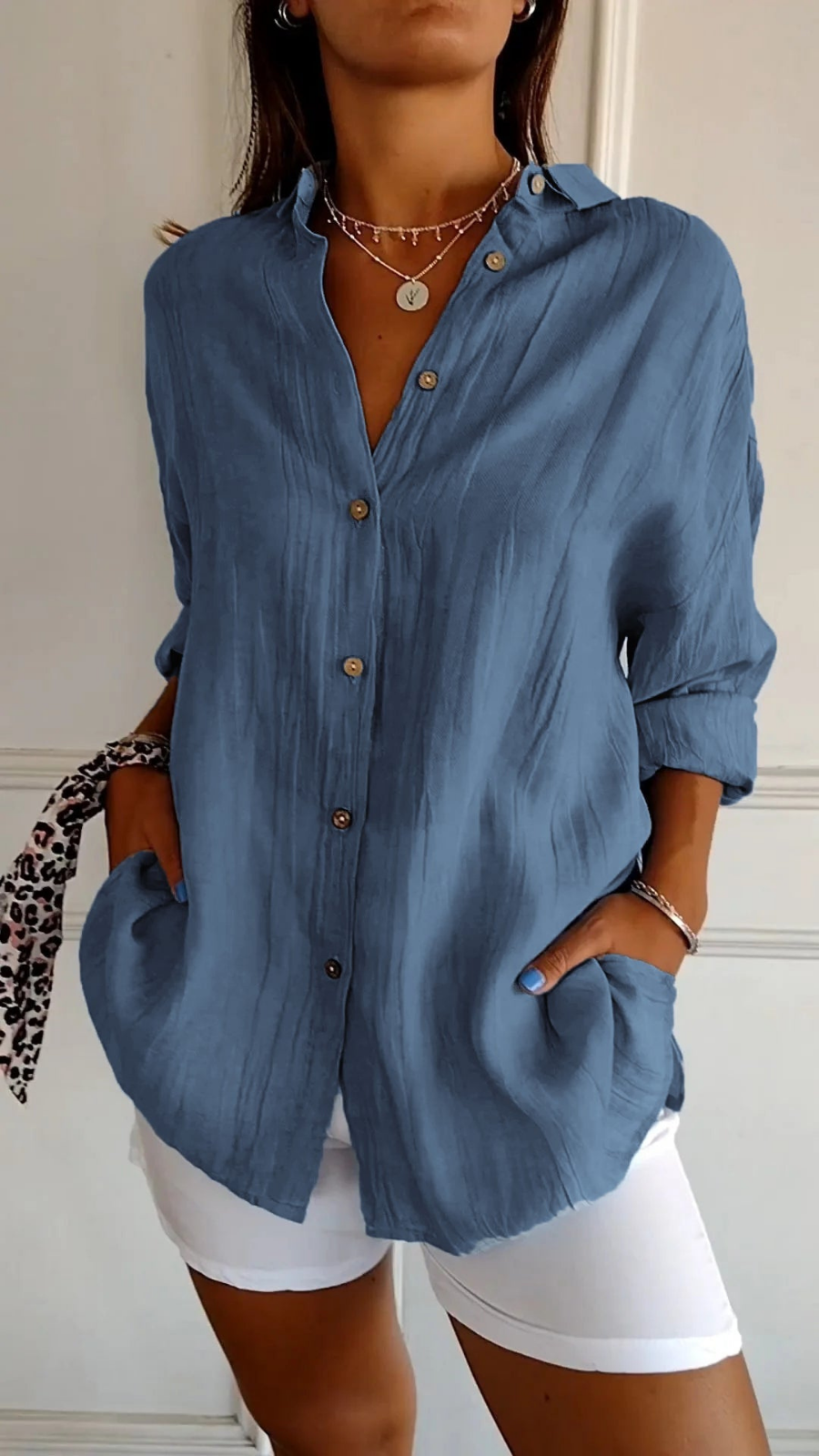 Mia | Relaxed Lightweight Linen Button-Down Shirt 4
