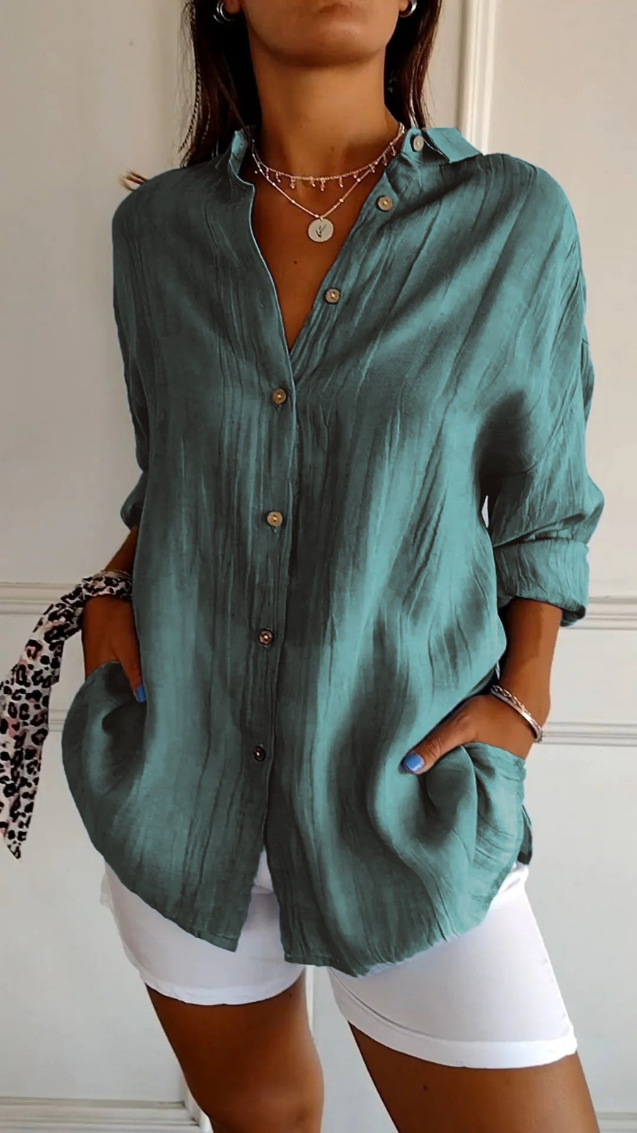 Mia | Relaxed Lightweight Linen Button-Down Shirt 5