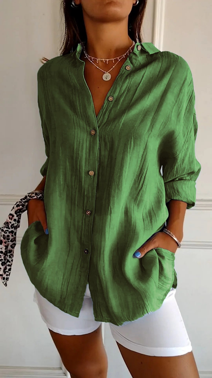 Mia | Relaxed Lightweight Linen Button-Down Shirt 7