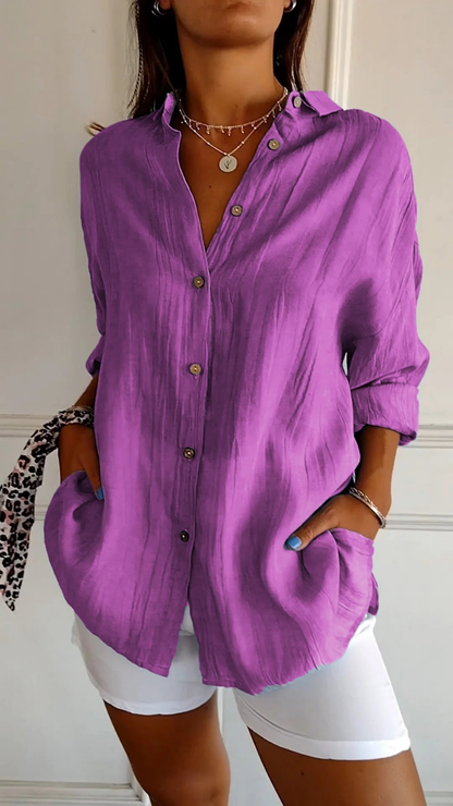 Mia | Relaxed Lightweight Linen Button-Down Shirt 8