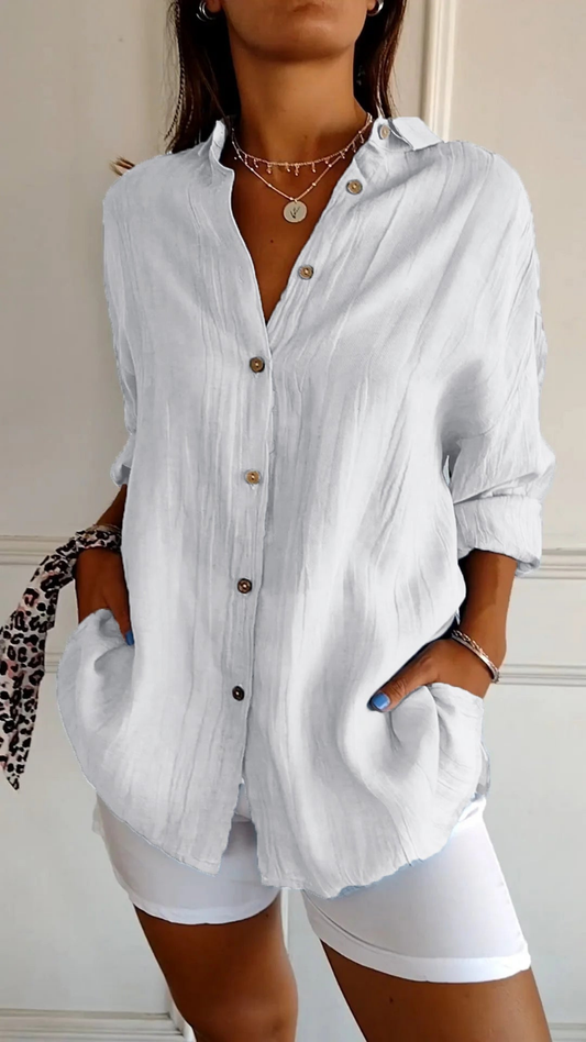 Mia | Relaxed Lightweight Linen Button-Down Shirt 9