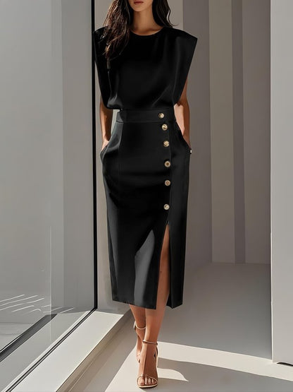 Mia | Sleek Elegant Summer Midi Dress 1