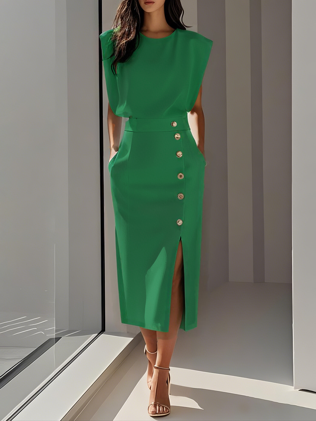 Mia | Sleek Elegant Summer Midi Dress 3