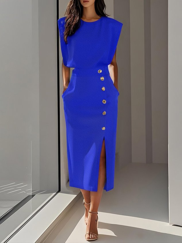 Mia | Sleek Elegant Summer Midi Dress 5