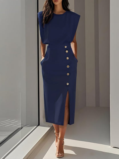 Mia | Sleek Elegant Summer Midi Dress 7