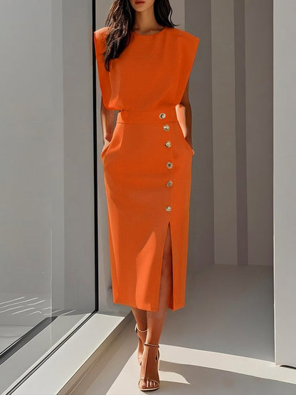 Mia | Sleek Elegant Summer Midi Dress 8