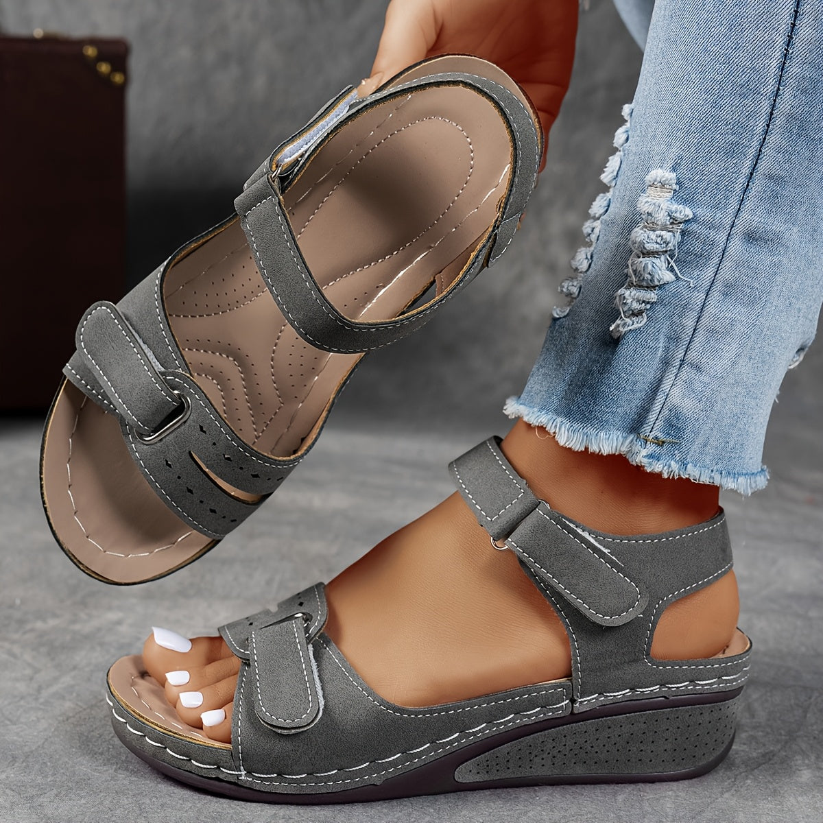 Mia | Stylish Adjustable Wedge Sandals for Women 7
