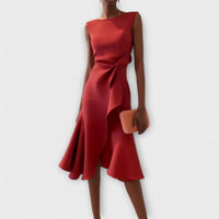 Mila | Ruffle Midi Cocktail Dress 0