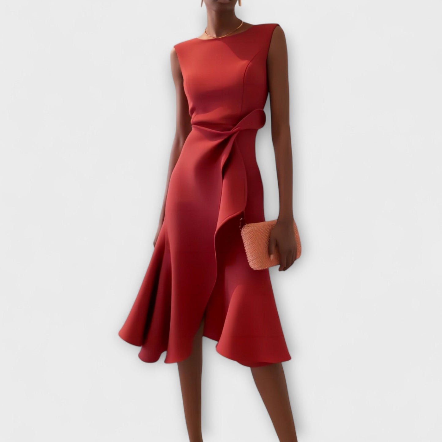 Mila | Ruffle Midi Cocktail Dress 0