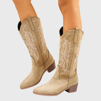 Mira Cowgirl Boots for Women | Wide Calf, Embroidered Western Design 0
