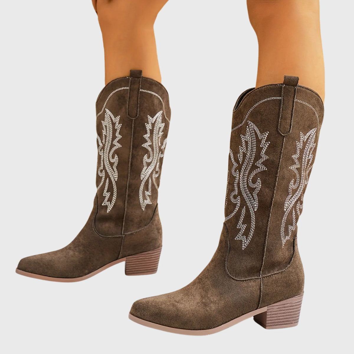 Mira Cowgirl Boots for Women | Wide Calf, Embroidered Western Design 1