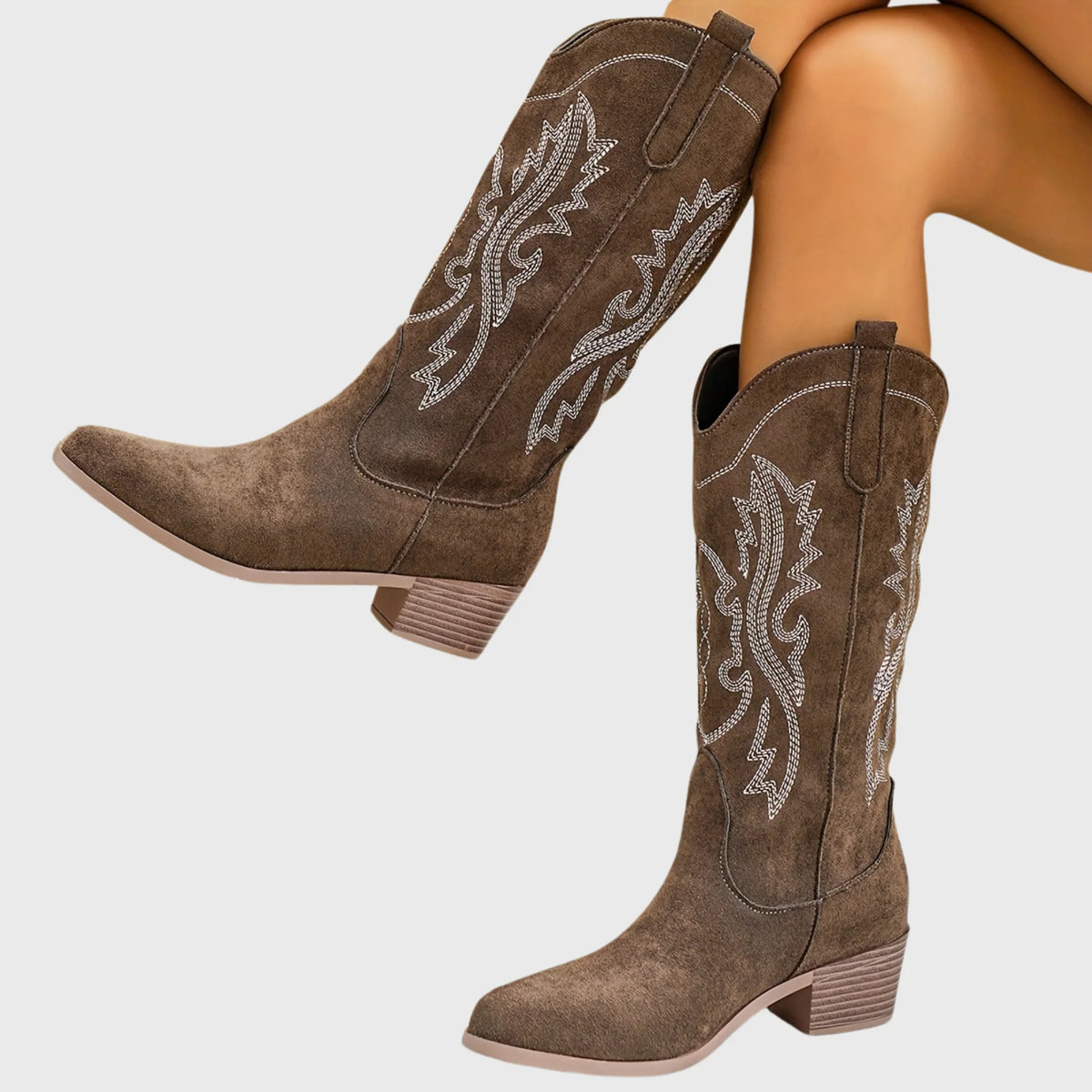 Mira Cowgirl Boots for Women | Wide Calf, Embroidered Western Design 7