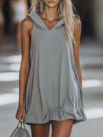 Myra | Sleeveless Hooded Mini Dress 0