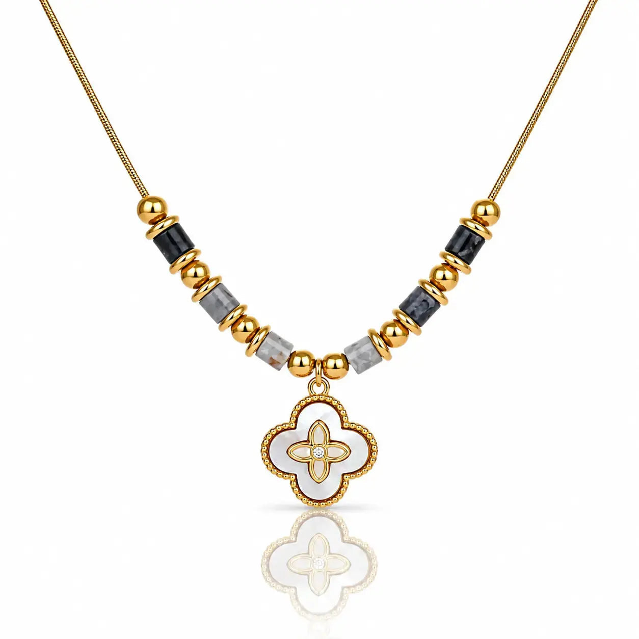 Mystic Clover Necklace - 18K Gold Plated 0