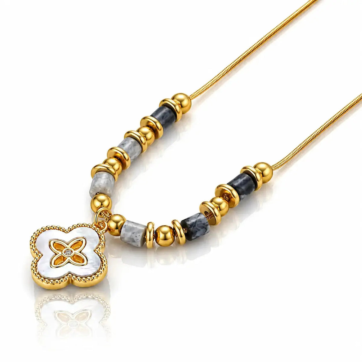 Mystic Clover Necklace - 18K Gold Plated 4