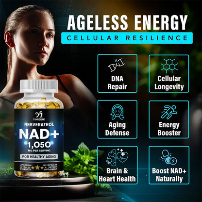 NAD Supplement - Liposomal NAD+ Capsules with Resveratrol, Support Cellular Health, Stamina & Healthy Aging 1
