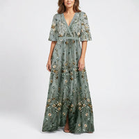 Nadia | Floral V-Neck Maxi Dress 0