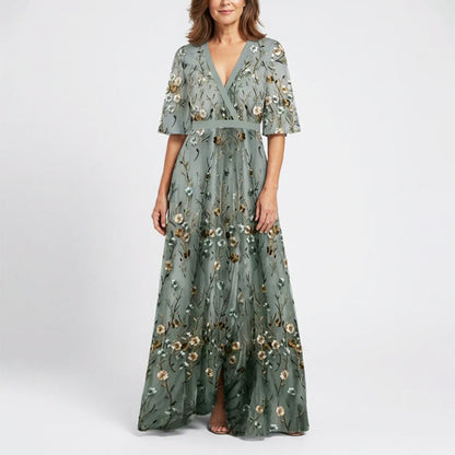 Nadia | Floral V-Neck Maxi Dress 0