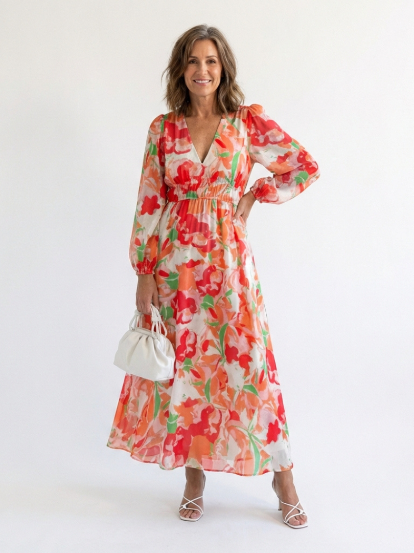 Naomi | Women's V Neck Floral Maxi Dress 4