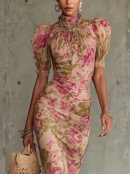 Natasha | Floral Mock Neck Maxi Dress 1