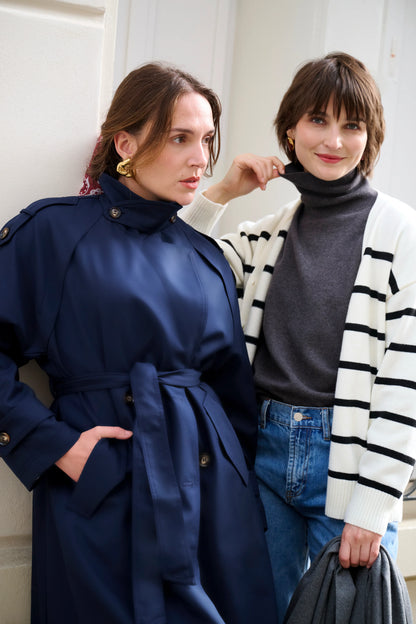 Navy trench coat 0
