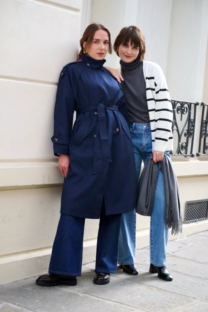 Navy trench coat 1